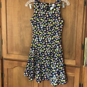 NWT pink and yellow rose mini dress